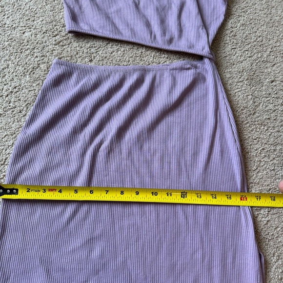 Lulu's Lavender One-shoulder Ribbed Dress L - Picture 8 of 10
